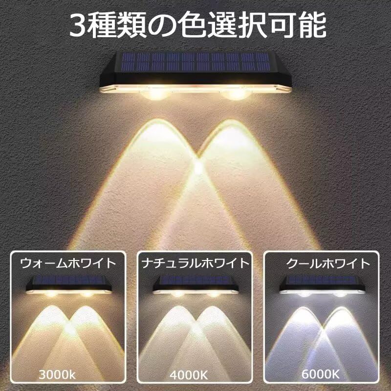 HONGYAN Solar Lights, Outdoor Fence Lights, Sensor Lights, Entryway Lights, Garden Lights, 1500mAh High Capacity, Ultra-Bright Nameplate Lights, No