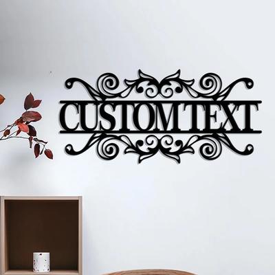 Custom Metal Wall Sign, Personalized House Number Plate, Laser Cut Logo, Business Office Decor, Indoor Door Plaque