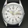 VINTAGE SEIKO 5 AUTOMATIC 6309A REFURBISHED JAPAN MENS WHITE WATCH a441684-1 Sk-a441684