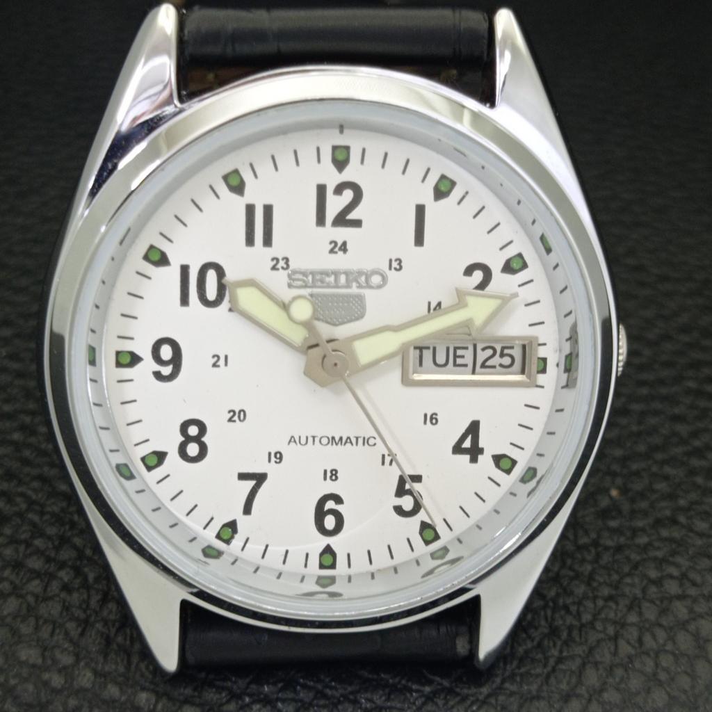 VINTAGE SEIKO 5 AUTOMATIC 6309A REFURBISHED JAPAN MENS WHITE WATCH a441684-1 Sk-a441684