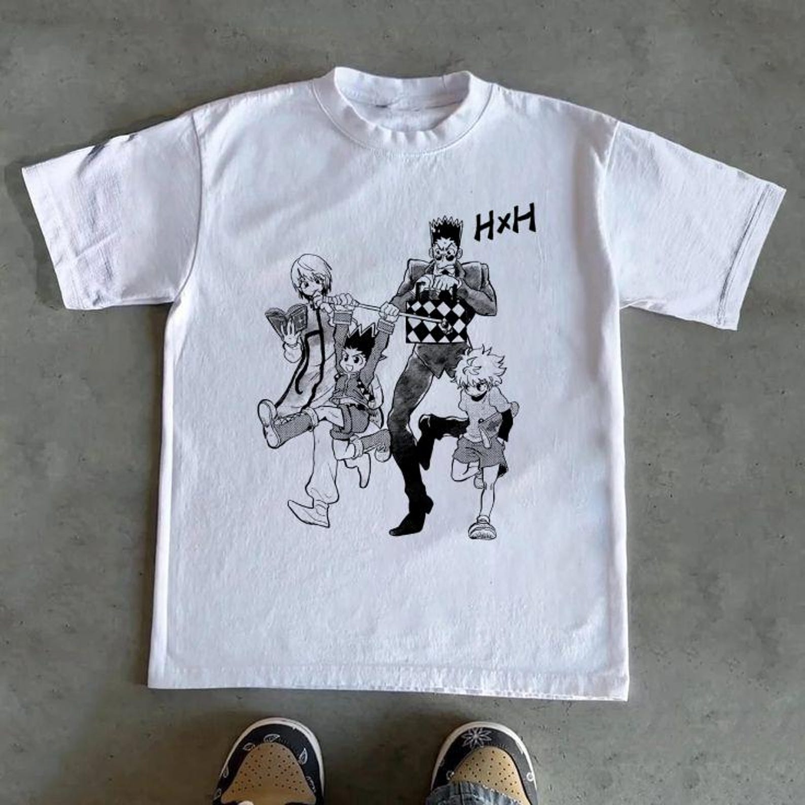 Hunter x Hunter Inspired Anime Shirt, Gon Killua Kurapika Leorio Graphic Tee, Vintage Manga Streetwear T-Shirt M