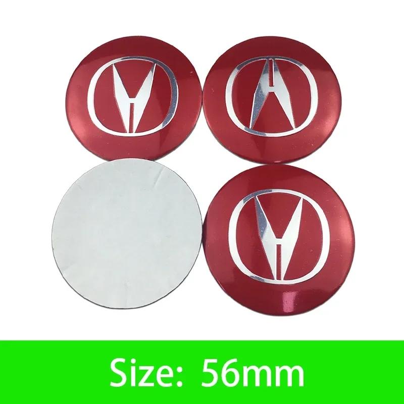 4Pcs 56mm Car Wheel Center Hub Cap Emblem Sticker Accessories For Honda Civic FIT Accord Prelude CRV 5th City CRZ CRX Jazz Acura