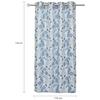 Pack of 2  Polyester Floral Print Window Curtain Regular Print 135 GSM , White & Blue