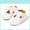 Chaussures pour bébé fille couleur unie avec décoration nœud pour les promenades des tout-petits