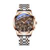Gohuos 9801 Fashion Men Luxury Watches Business Stainless Leather Quartz Date Watch Gifts for Male Wristwatch Relogio Masculino