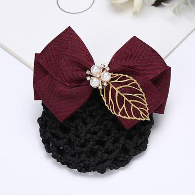 Profesionální Head Flower Hotel Nurse Bank Lady Net Bag Bowknot Letuška Síťka na vlasy Spona do vlasů Pokrývky hlavy