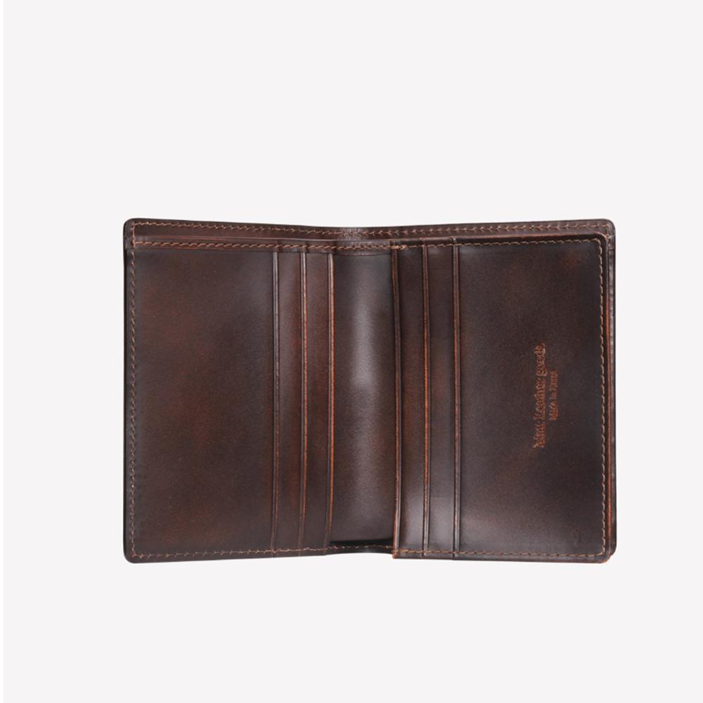 Matt [Classic] Adobang Cowhide Bill Holder Business Card Holder Two-Tone Brown W36059