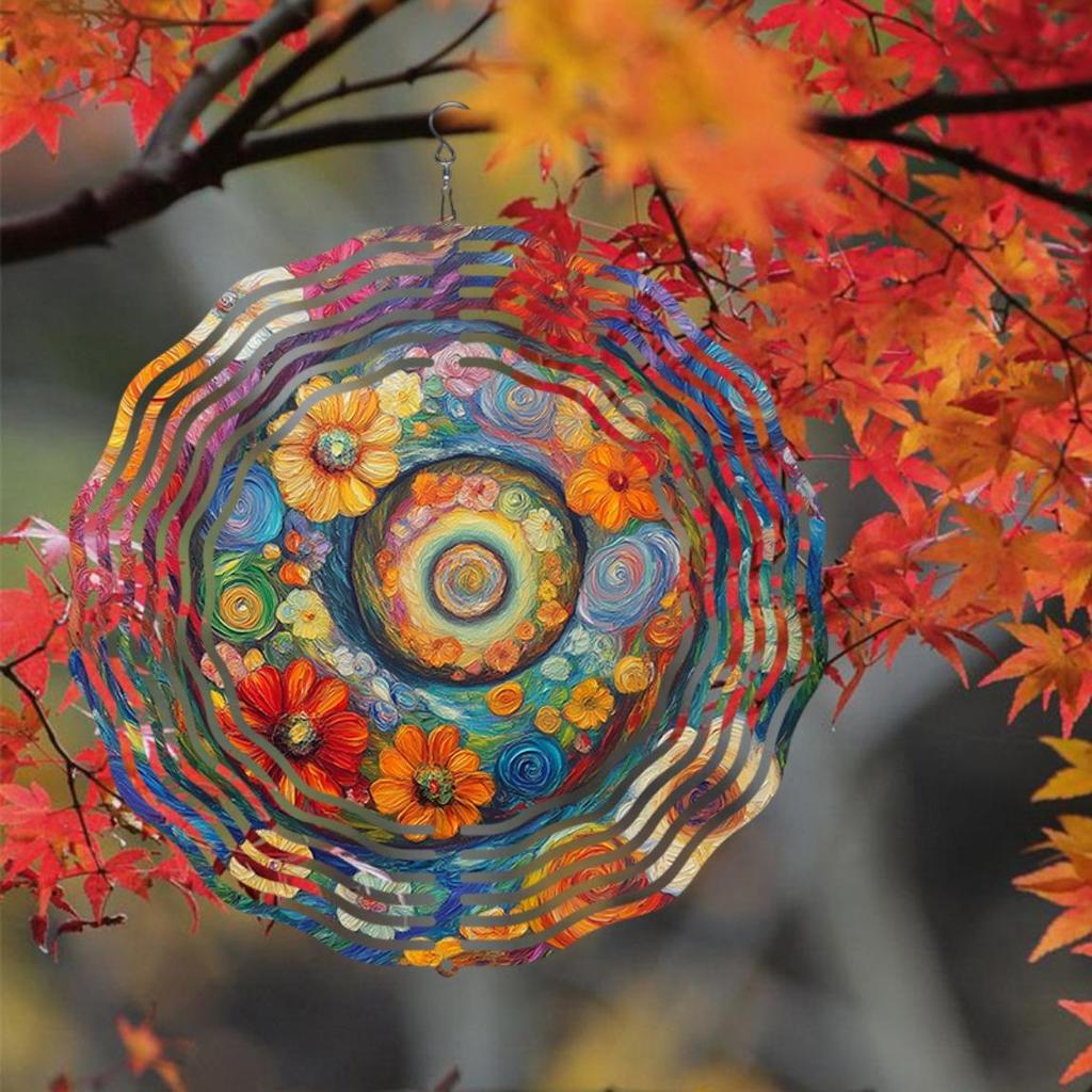 Starry Sky Fantasy Wind Chime 3D Swirl Dream Pattern Rotating Outdoor Decor for Garden Yard Holiday Thanksgiving Universal 360 Hook