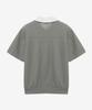 MINDBRIDGE Waffle Texture Color Block Semi-Over Collar T-Shirt - 2 Colors