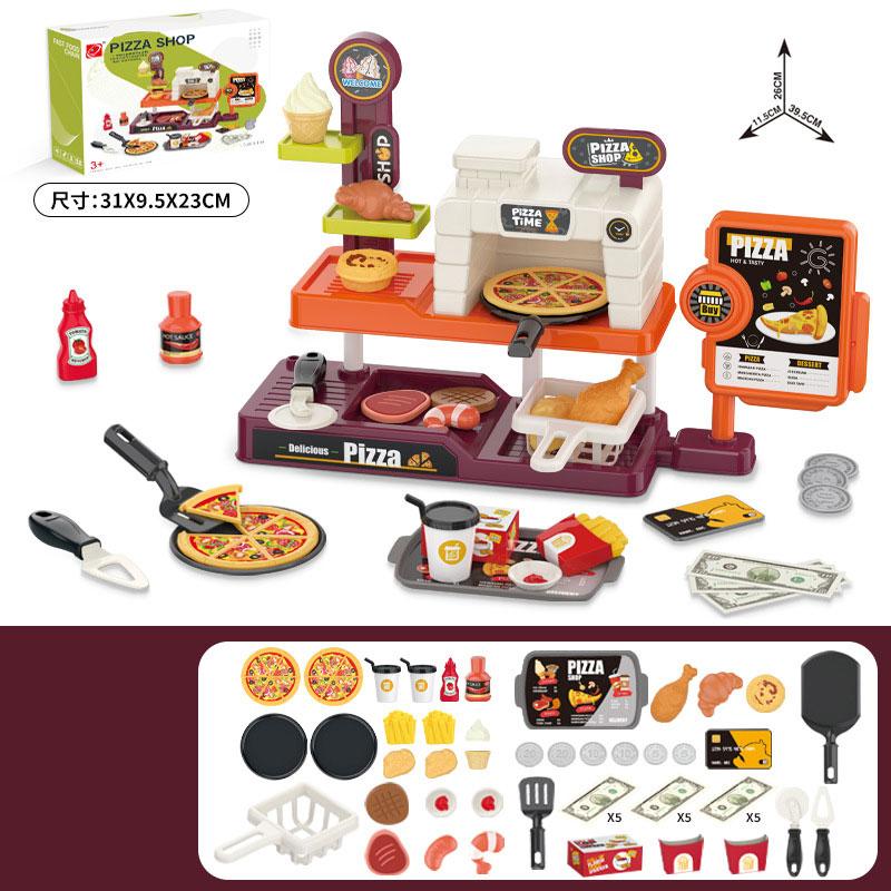 Simulation Mini-Fast-Food-Restaurant Pommes Hamburger Spielzeugset Kinder-Spielhaus Kiosk Lernspielzeug Geschenk