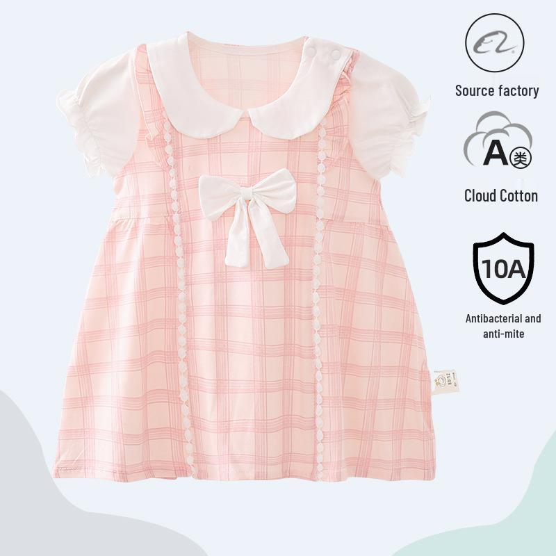 Bestseller Mädchen Sommerkleid mit kurzen Ärmeln aus Baumwolle - Stilvolles Prinzessinnen-Outfit für Kleinkinder