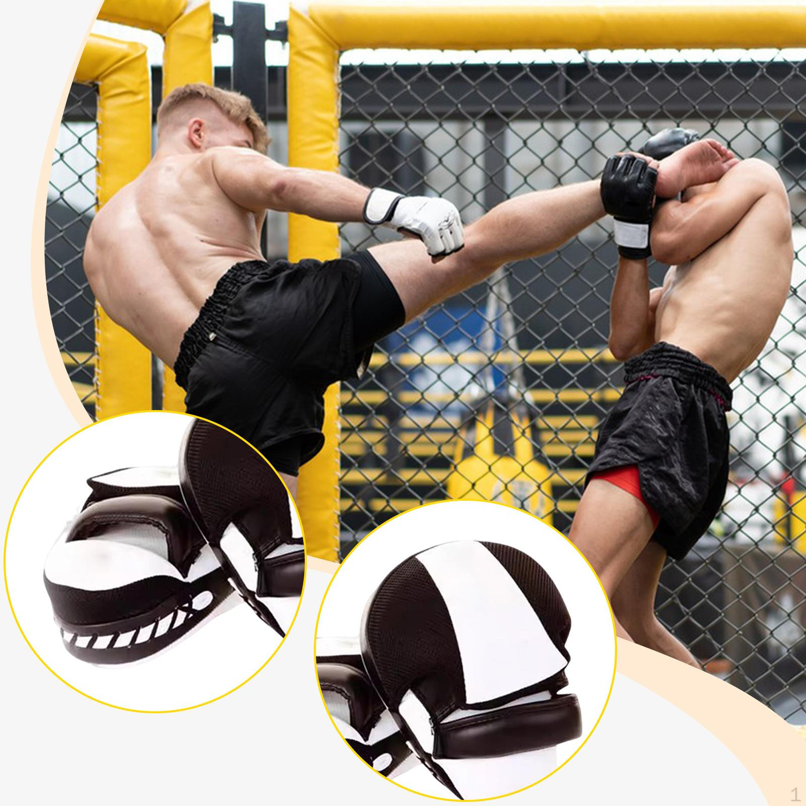 

1 Pair Boxing Pads Curved Punch Mitts Fitness Supplies PU Leather Sparring Gloves Hand Target белый