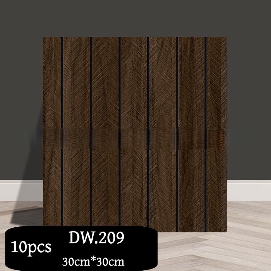 10pcs 30cm Self-adhesive Grille Wallpaper,3D Wood Grain Grille  Self-Adhesive Wall Stickers, Suitable for Indoor Wall Decoration
