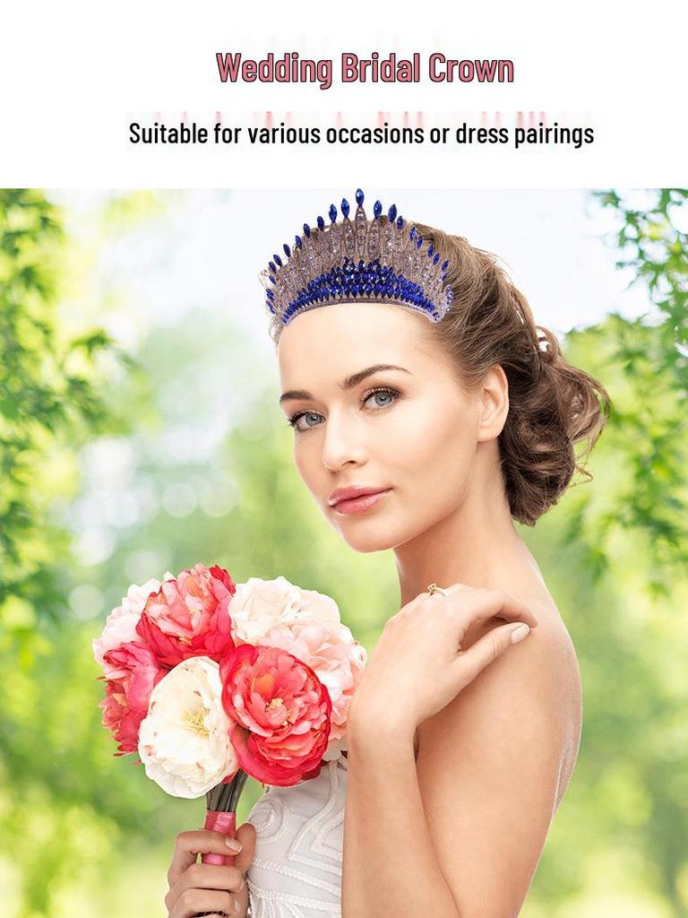 Luxury Rhinestone Tiara: European & American Pageant Headband for Car Shows, Weddings, and Models