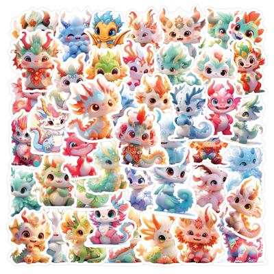 60 Aufkleber mit niedlichen kleinen Drachenmenschen für die zwölf Tierkreiszeichen-Drachen und Babydrachen, Dekorationsaufkleber für Wasserbecher und Handyhüllen