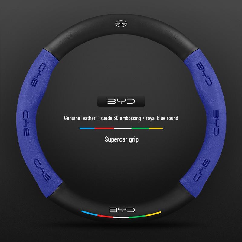 3D-geprägte Lenkradabdeckung für BYD Qin, Han, Tang, Song, Yuan, e2, Destroyer, Dolphin