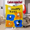 Custom Name Miffy Stars Heart Name Blanket Suitable All Seasons Soft Comfortable Sofa Office Home Blanket Camping Trip Soft And Comfortable Bedroom