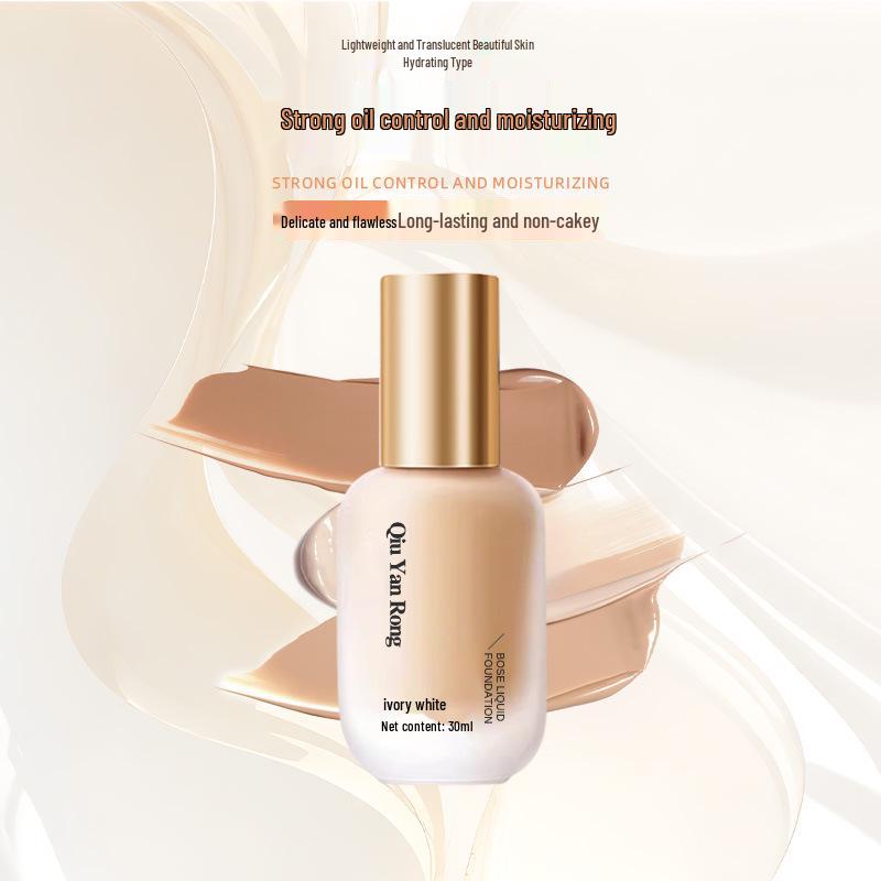 Rong Bosein Long-lasting Waterproof Foundation – Hydrating, Non-transfer, Sweat-proof for Dry/Oily Skin