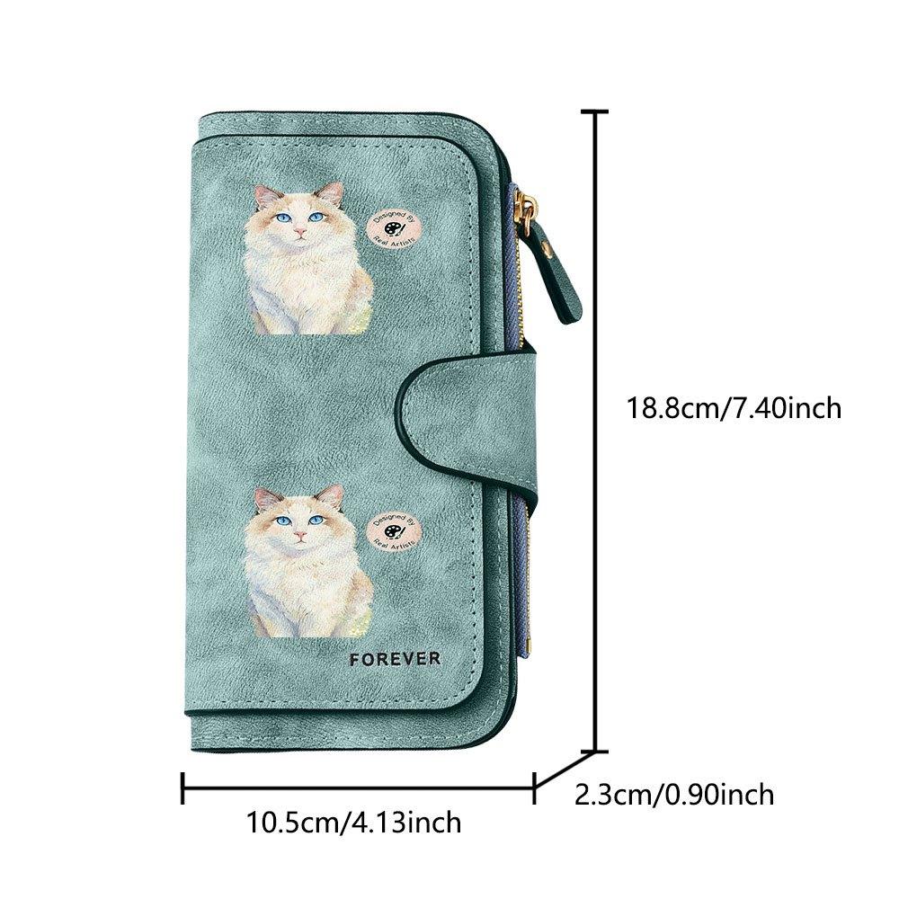 Ragdoll Cat Print Long Zipper Wallet, Large Capacity Card Holder, Unisex Clutch Bag, Fashionable Zipper Coin Purse, Suitable for Daily Use, A Great