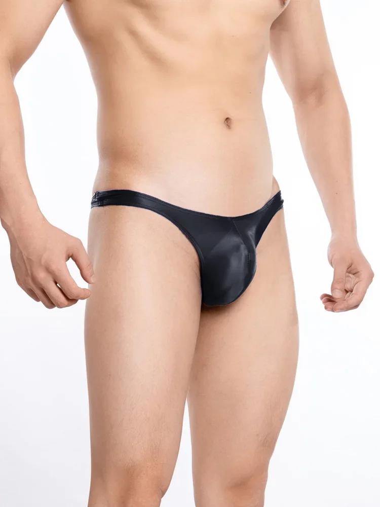 Sexy Low Waist Mini Thong Briefs Men'S Panties High Elastic Slip Underwear Exotic Man Lingerie Night Wear Allure Underpants