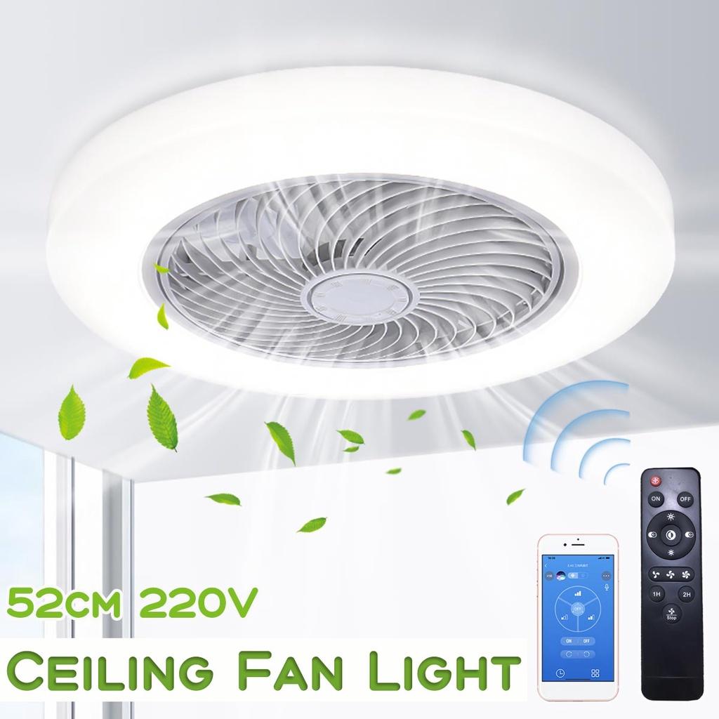 52cm Smart Ceiling Fan with Lights Adjustable Speed Remote Control Ventilation Lamp Bedroom Living Room LED Ceiling Light