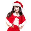 Christmas Cape Hat Set Festive Red White Xmas Outfit Soft Velvet Santa Costume Universal Size Makeup Clothing Props
