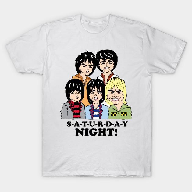 Men Black Print T-shirt Saturday Night!! No-Cut Transfer Paper Print Cotton Tshirt XL