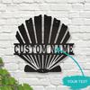 Laser Cut Metal Wall Art Seashell Name Plate Personalized Coastal Decor