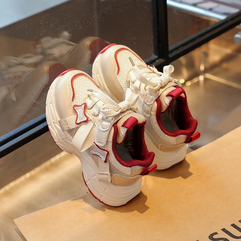 Girls sports shoes boys fashion dad shoes 2025 spring and autumn new children's running shoes mesh breathable casual shoes