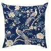 1/4pcs 2D Flat- Navy Blue Chinoiserie Peacock and Peony Floral Throw Pillow Cover Home outdoor decoration cushion cover