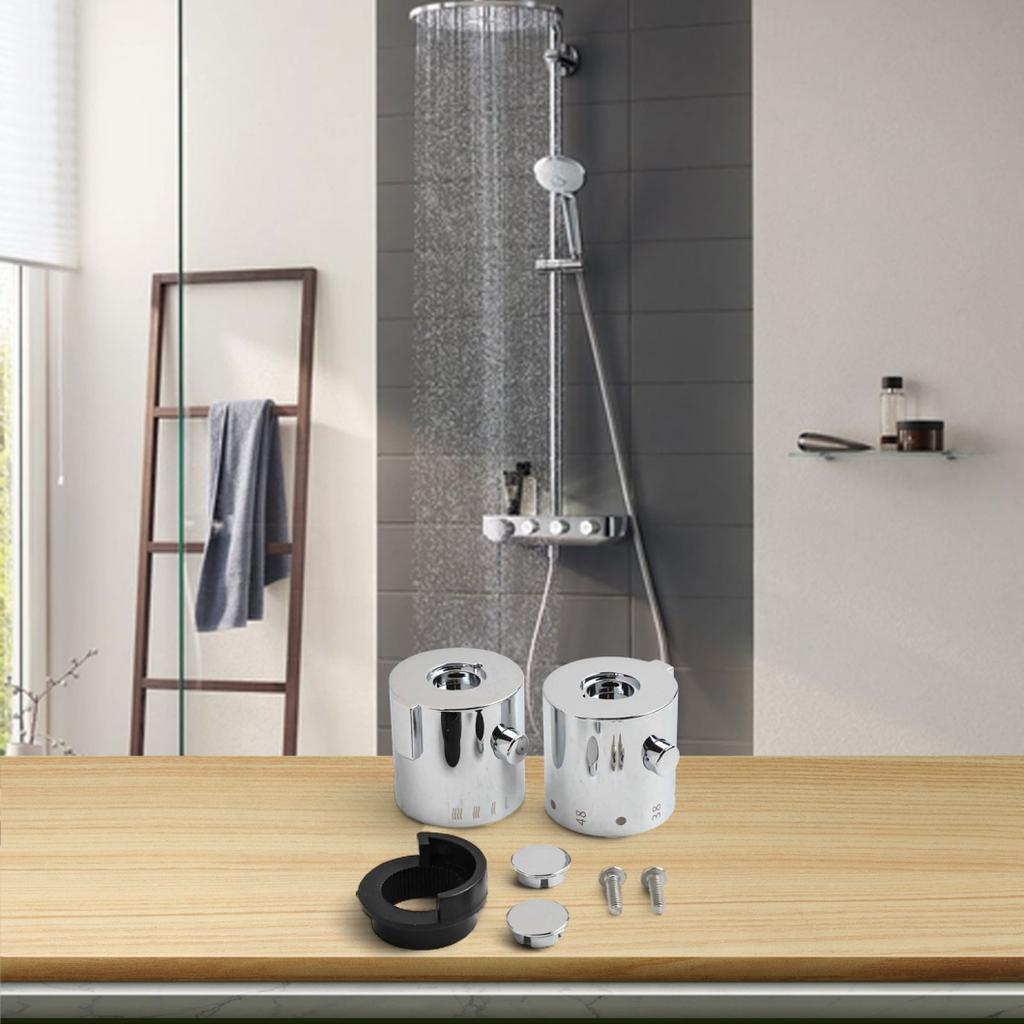 Knob Handles For SMA Thermostatic Mirror Shower Silver