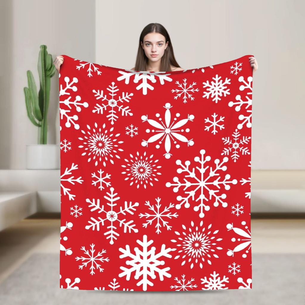 Plaid & Holiday Christmas  Flannel Blanket Autumn  Super Warm Bedding Throws for Kids Adult Bedroom Bedspread Sofa Bed Cover