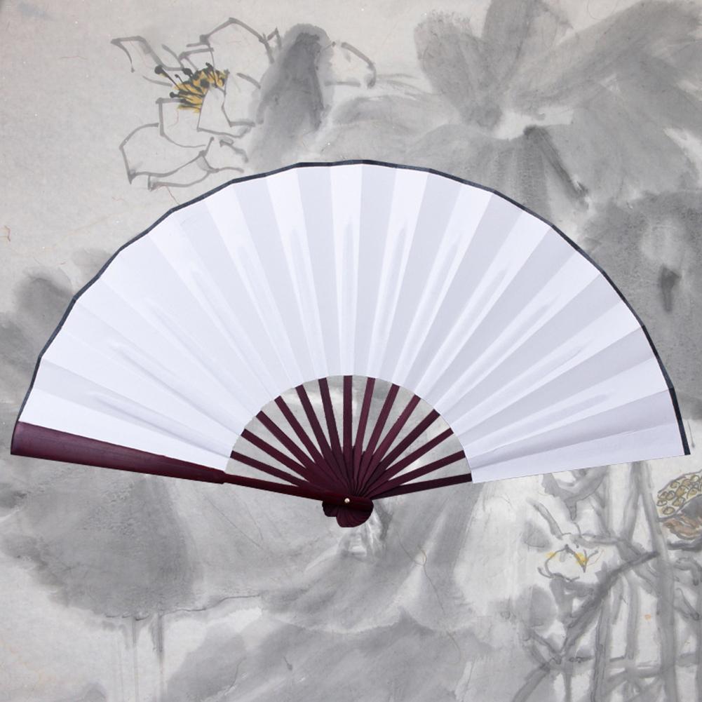 10 Zoll Faltfächer Hand Seidenstoff DIY Chinesischer Faltfächer Holz Bambus Antike Faltfächer DIY Kalligraphie Malerei