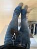 Women's High-Waist Blue Micro-Flare Elastic Jeans - Plus Velvet, Thickened, Large Size, Slim Fit, Winter Style.