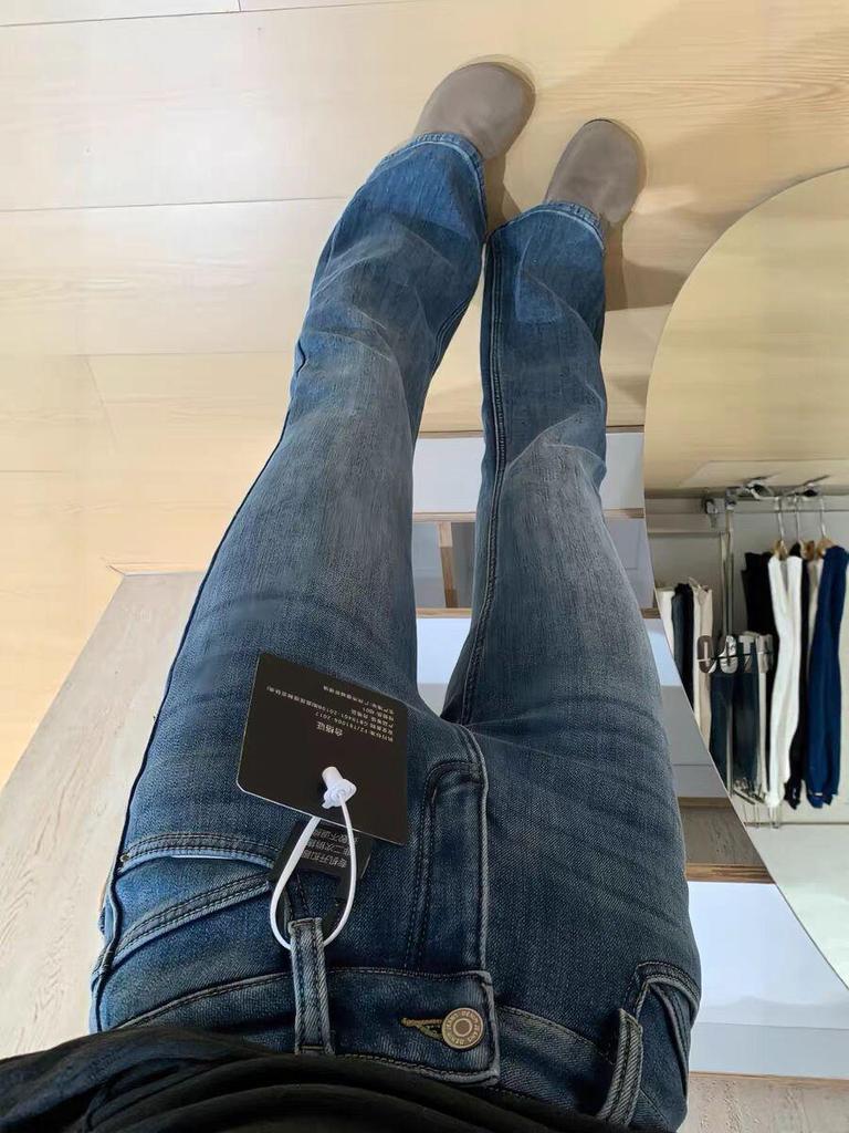 Women's High-Waist Blue Micro-Flare Elastic Jeans - Plus Velvet, Thickened, Large Size, Slim Fit, Winter Style.