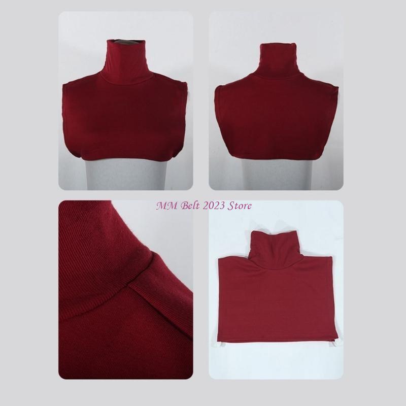 49ME Winter Fall Neck Warmer Faux Turtleneck Detachable Collar Half Top Mock Blouse Collar for Women Men Clothing Accessory
