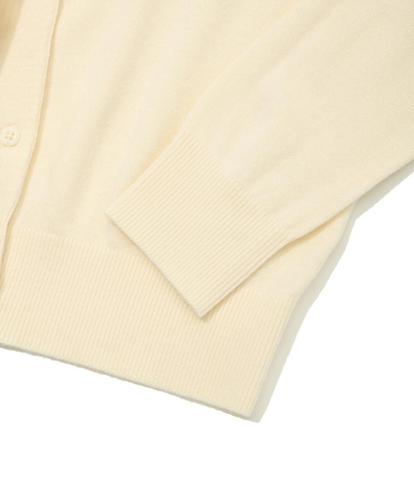 COVERNAT WOMAN Basic Round Wool Knit Cardigan Ivory