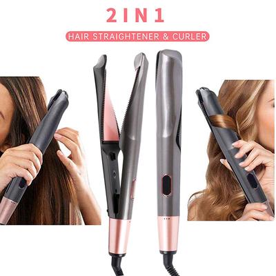 2 In 1 Twisted Flat Iron Hair Straightener And Curler Iron Ceramic Fast Heating Twist Straightening Curling Iron Multi-Styler