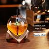 Spherical Cocktail Glasses with Wooden Rack