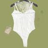 Sleeveless Deep V Jumpsuits Slim Fit Mesh Bodysuit Women Sweet Camisole Jumpsuits  Lady