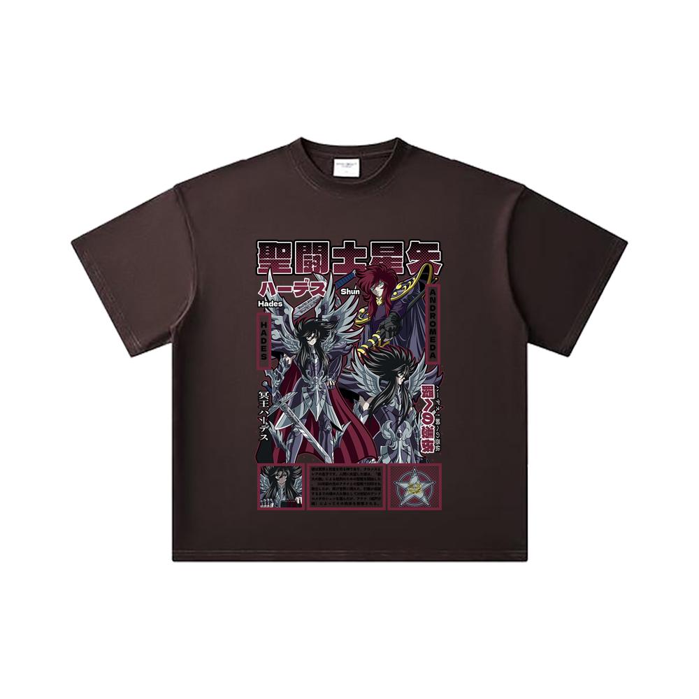 260 GSM Double Yarn 32 Count 100% Cotton Saint Seiya V4 Hades Print Unisex Heavy Cotton T Shirt… More