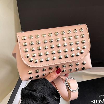 Tendência rebite personalizado corrente simples ombro bolsa de celular design de nicho versátil bolsa mensageiro bolsa mulheres