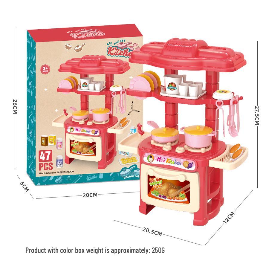 Cross-Border Kids' Pretend Play Mini Kitchen Set: Cooking & Dining Toys for Boys & Girls