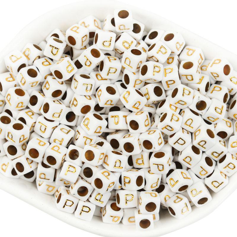 100Pcs/lot A-Z Letter Beads For Jewelry Making Gold Color Square Alphabet Spacer Bead Charms Diy Bracelet Pendants Supplies