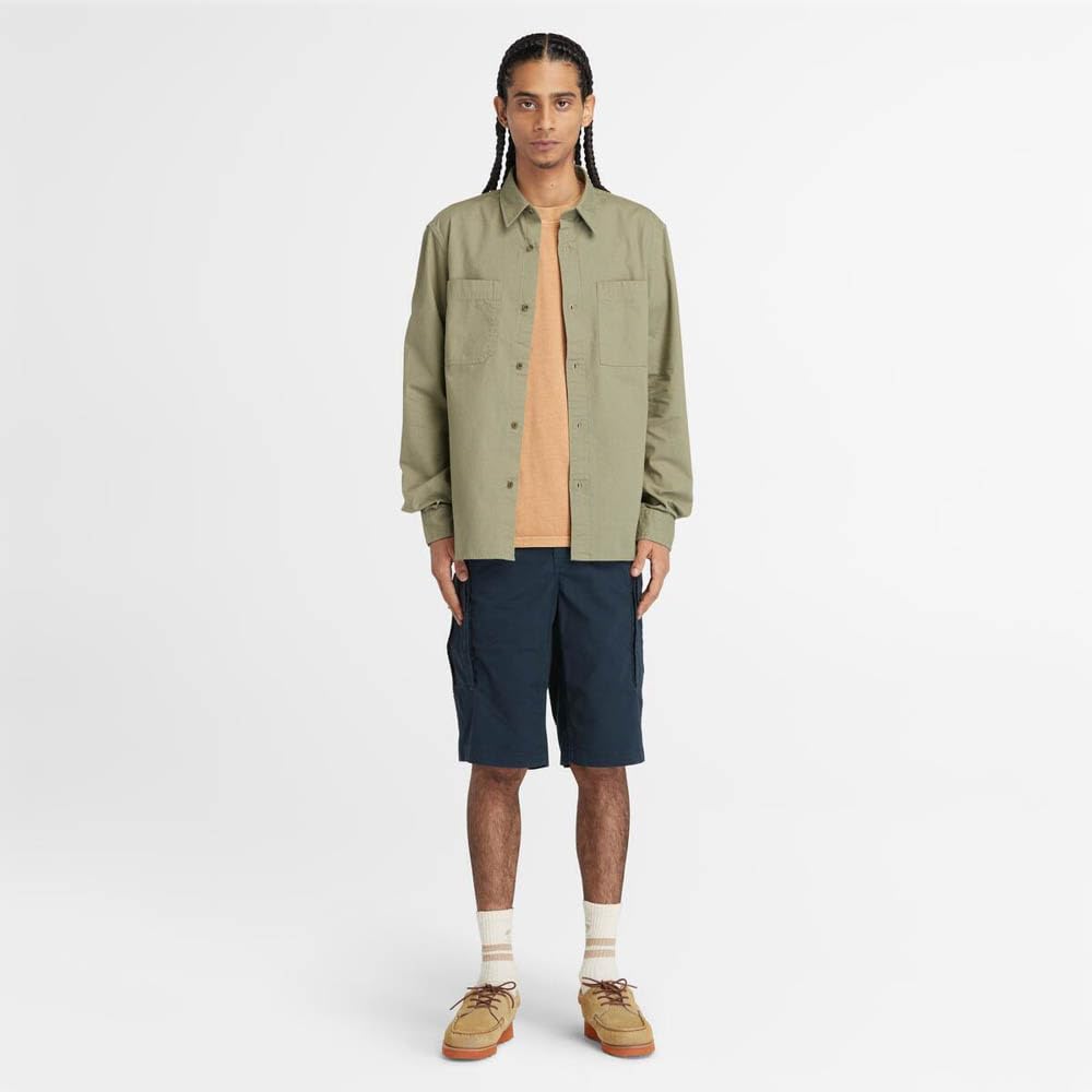 Timberland Long Sleeve Windham Poplin Cassel XS Men's Shirt, Earth, (TB0A2AV85901)