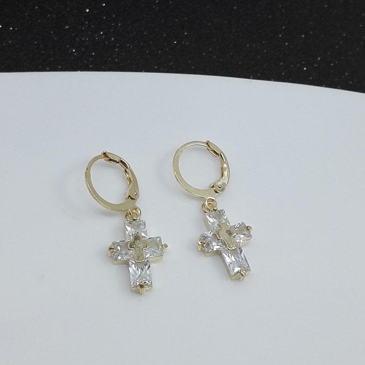 

Серьги-подвески с циркониевыми крестами в европейском и американском стиле - Модный новый дизайн золотой