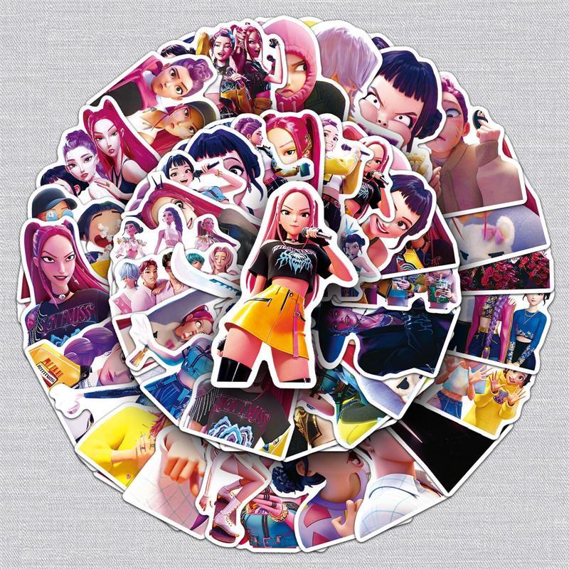50 Stück K-Pop Dämonenjäger Aufkleber Kindergeburtstag Party Spaß Dekoration Aufkleber Handy Laptop Gepäck Wasserdicht Graffiti DIY Aufkleber