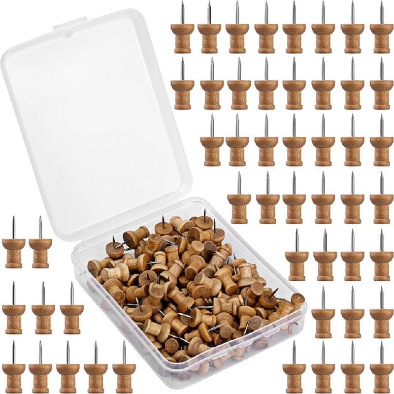Wooden Pushpin with Storage Box Decorative Pushpin Wooden Pushpin Is Used for Decoration of Billboard Process Items