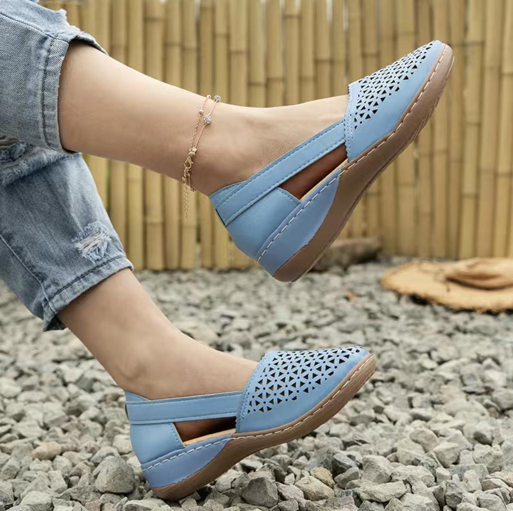 Mode Neu 2025 Sommer Sandalen Damen Baotou hohl groß Größe 43 Keil Damenschuhe Großhandel Schuhe