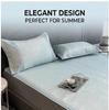 Antibacterial Ice Silk Cooling Mat 3-Piece Set Machine Washable Fitted Bedding for Home Bedroom 150x200 180x200cm